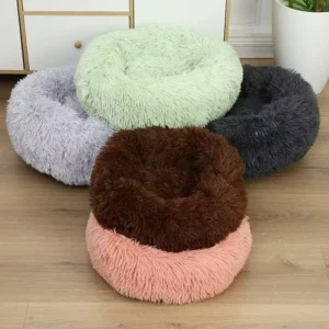 Plush Dog Bed Soft Eco Friendly Cozy Donut Style Cat Washable Fashionable Bed for Summer and Winter Pet Dog Bed