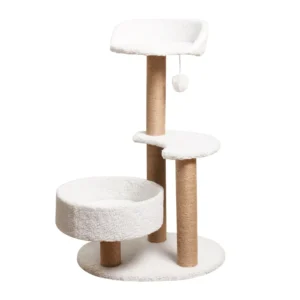 Plush Perch Sisal Scratching Post Board Gray Cat Activity Velvet Small Cat Tree