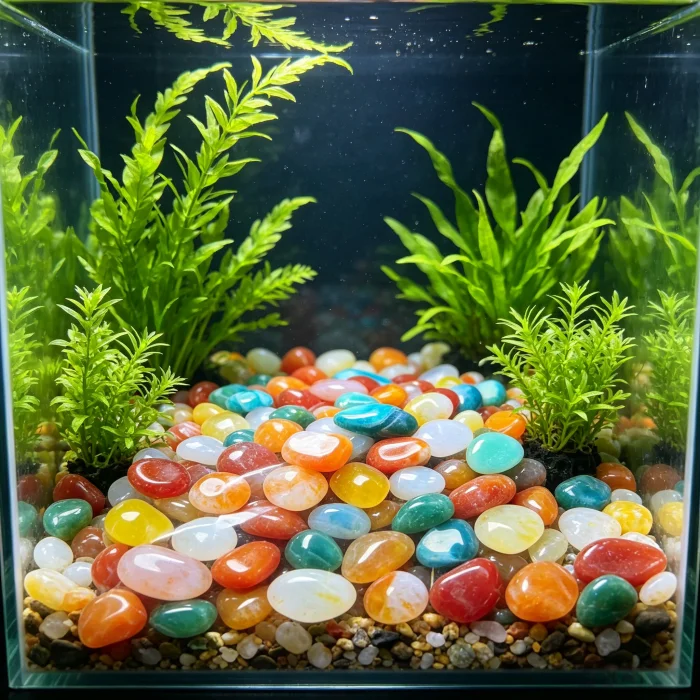 Polished Agate Gravel Natural Rain Flower Stone for Aquarium Fish Tank and Vase Filler