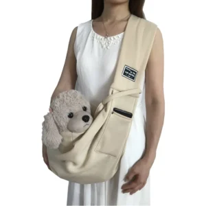 Polyester Pet Carrier Hands Free Portable Folding with Safety Buckle Crossbody Pet Sling Bag for Outing