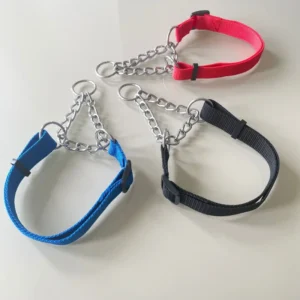 Polyester Solid Three-Ring Chain Dog Collar Anti-Explosion Training Manufacturer Direct Sale