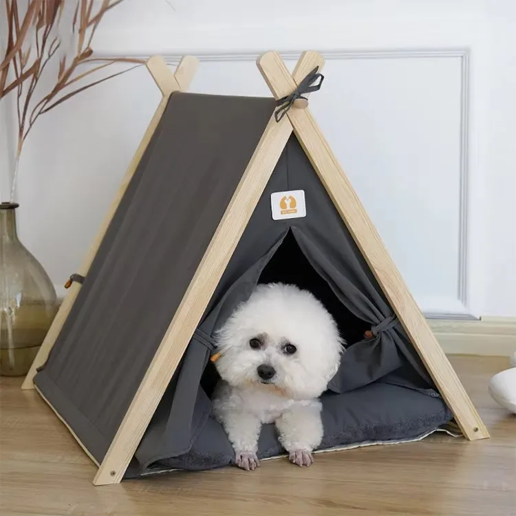 Popular Customized Pet Bed Tent Washable Durable Teepee Cat Dog House Soft Sofa Luxury Indoor