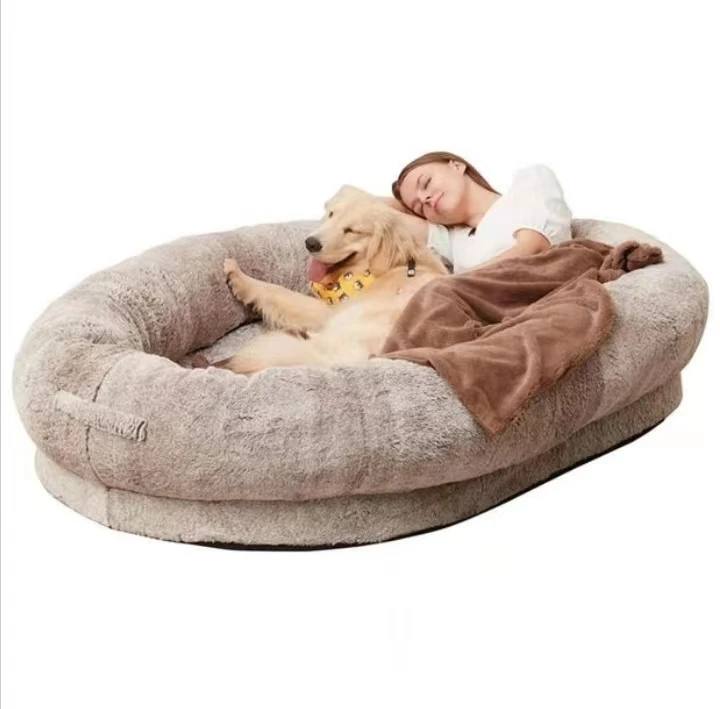 Popular Fashion Large Comfort Fluffy Warm Non Slip Human Dog Sofa Bed