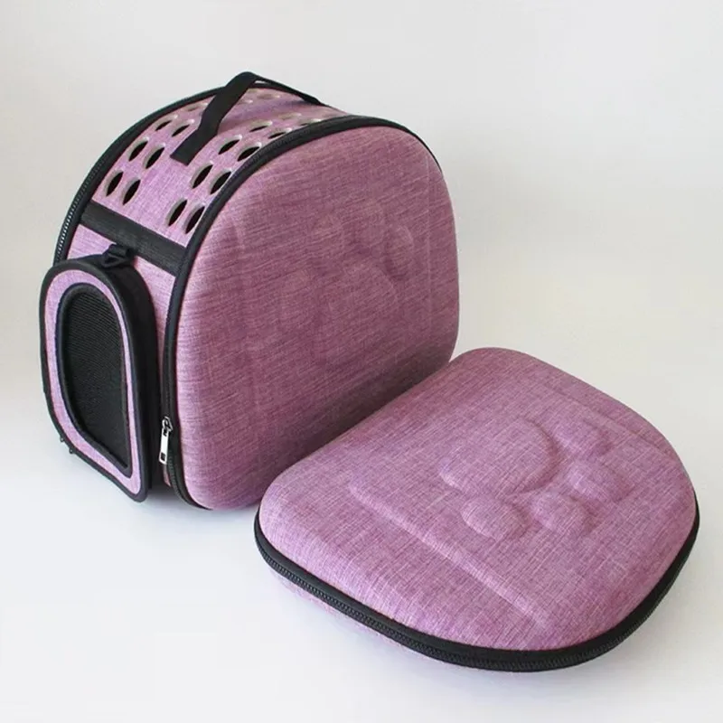 Porous Design Pet Travel Carrier Soft Sided Collapsible Portable EVA Cat Backpack with Mesh Windows and Zipper Closure