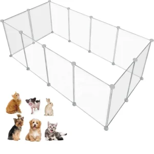 Portable 12 Panel Pet Playpen Small Animals Guinea Pigs Bunny Ferrets Mice Hamsters Puppies Turtles Includes Food Features