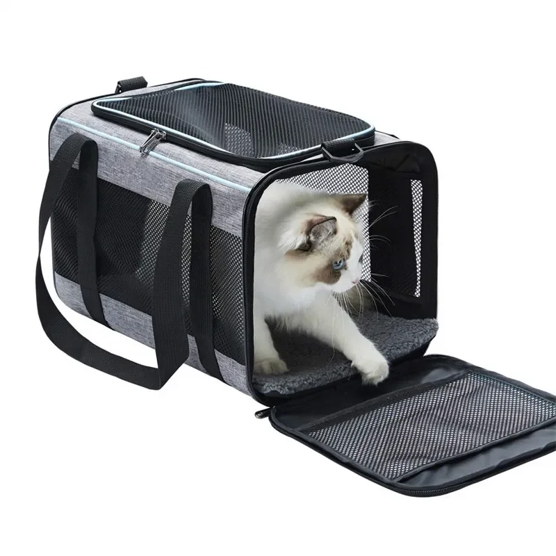 Portable Airline Approved Soft Sided Pet Carrier Bag for Small Dogs and Cats for Hiking and Travel