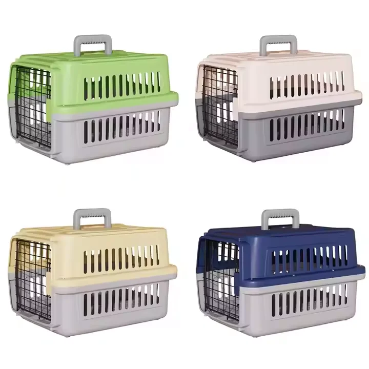 Portable Andheld Small Size Travel Carrier Cats Animals Car Use Plastic Pet Transport Box