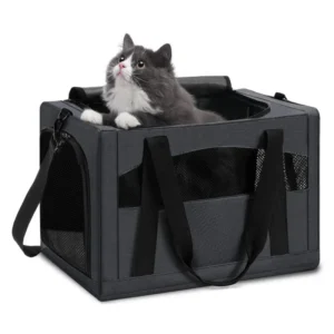 Portable Breathable Foldable Nylon Cat & Small Dog Pet Carrier with Shoulder Strap for Car Use Portable Cat Soft-sided Carrier