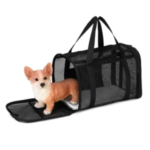 Portable Breathable Pet Carrier Bag Foldable Nylon Cat Dog Travel Bag with Honeycomb Support Board for Vet Car Travel