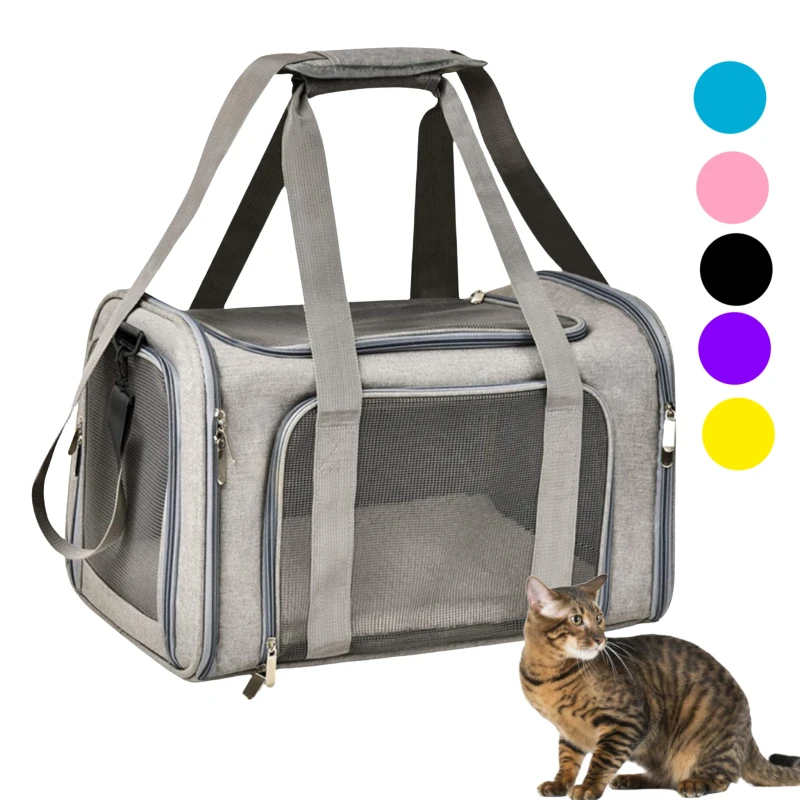 Portable Cat Carriers Airline Approved Soft Foldable Dog Carrier Pet Carrier Fashion Vehicle Travel