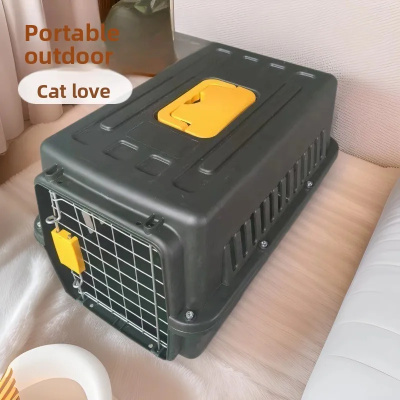 Portable Cat Dog Airline Approved Pet Carrier PP Material 7kg Capacity Travel Transport Crate