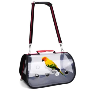 Portable Clear Bird Carrier Backpack Breathable Travel Bag for Parrots Made of Plastic for Pet Owners Fits Living Room Space