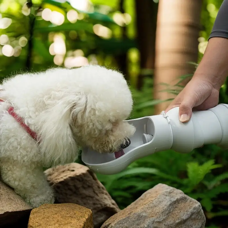 Portable Collapsible Silicone Pet Water Bottle Leakproof Outdoor Travel Cup Built In Drinking Bowl Stylish Design for Cats Dogs