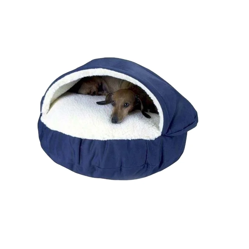 Portable Custom Indoor Heated Fur Luxury Snoozer Cosy Pet Cat Dog Cave Bed