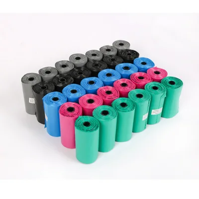 Portable Disposable Dog Poop Plastic Bags with Footprints Durable Household Pet Waste Cleaning Supplies