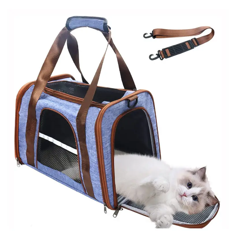 Portable Dog and Cat Carrier Backpack Zipper Closure Pet Travel Bag for Large and Medium Cats Mochila Style