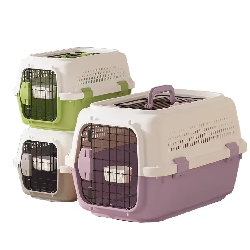 Portable Durable Washable PP Material Pet Airline Carrier for Cats and Dogs with Large Capacity and Convenient Design