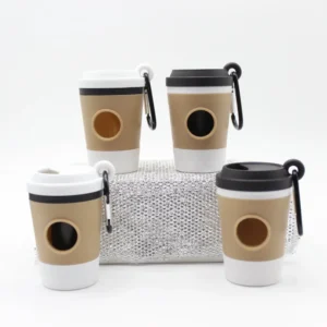 Portable Eco Friendly Plastic Dog Poop Bag Dispenser New Design Coffee Cup Shape Poop Disposal Product