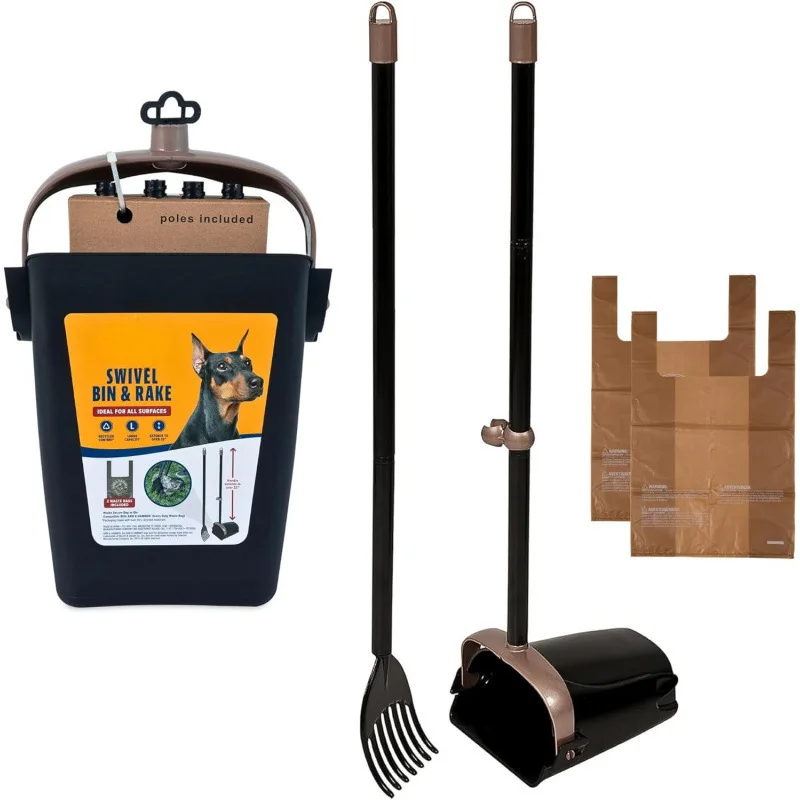 Portable Foldable Flexible Plastic Poop Scooper with Rotatable Bucket for Dog Waste Cleaning