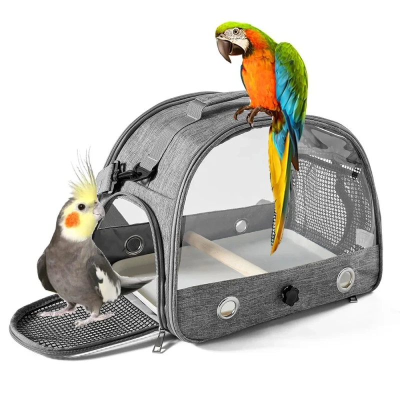 Portable Foldable Oxford Cloth Bird Carrier Backpack Small Pet Travel Bag Zipper Closure New Accessory for Parrot Other Birds
