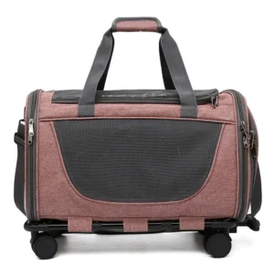 Portable Foldable Pet Carrier Bag for Cats and Dogs Large Capacity Lightweight Pull-Along Pet Travel Bag