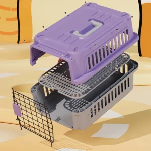 Portable Foldable Plastic Pet Carrier Air Box Transport Cage for Dog Cat Home Travel Case with Top Access Other Carrying Tips