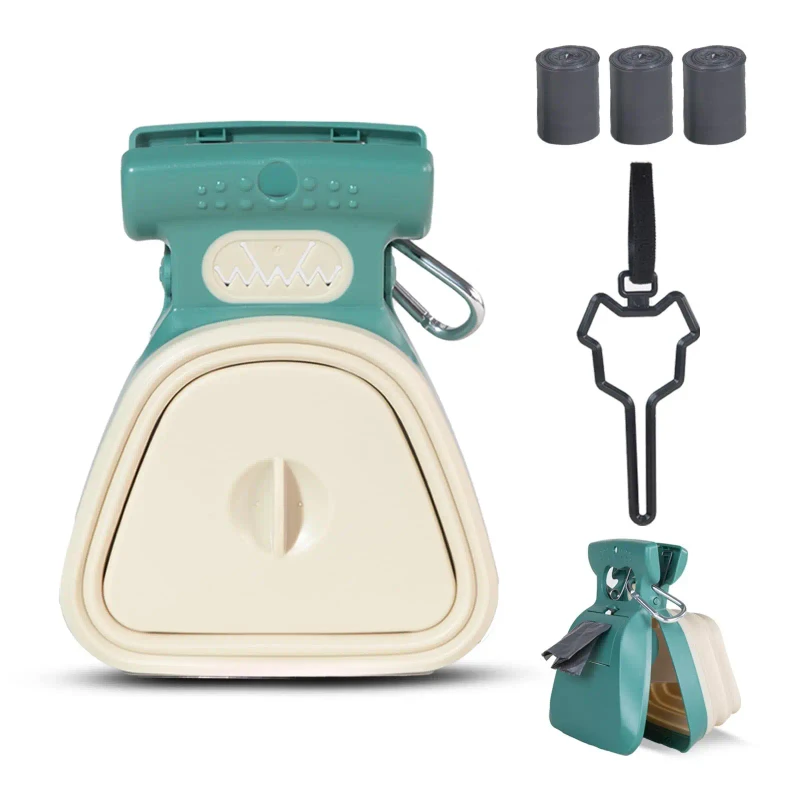 Portable Foldable Plastic Pet Waste Picker Dog Poop Grabber Cat Poop Picking Tool with Garbage Bags
