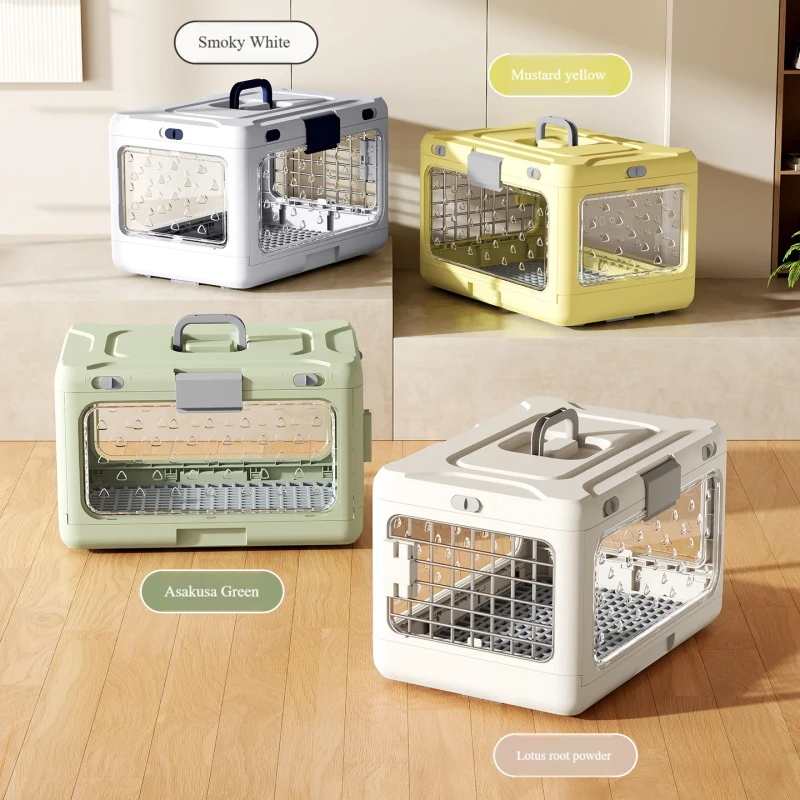 Portable Folding PP Material Pet Travel Carrier Breathable Design Large Capacity All Season for Cats and Dogs