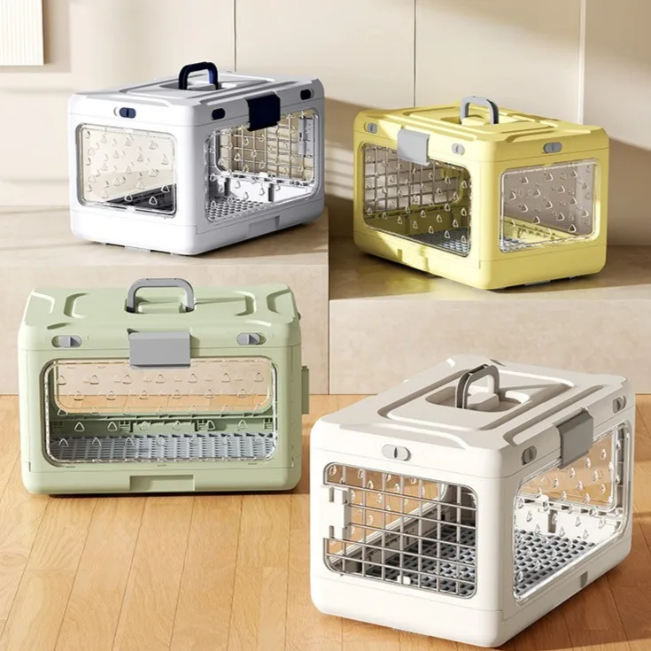 Portable Folding Polypropylene Pet Airline Carrier for Cat Travel Breathable Design Over 7kg Capacity Outdoor Use