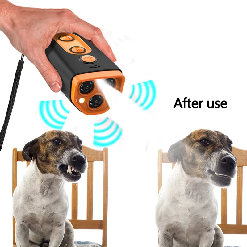 Portable Handheld Dog Repeller New Anti Barking Device for Dog Training Ultrasonic Technology Stock Plastic Material Available