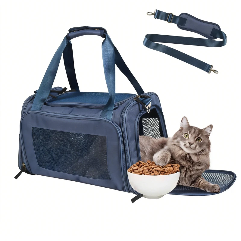 Portable Lightweight Foldable Adjustable Washable Travel Bag Large Capacity High Density Waterproof Nylon Pet Carrier