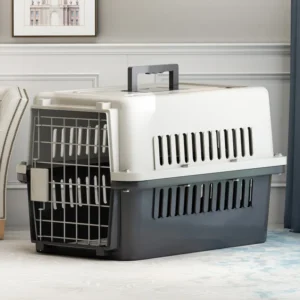 Portable Luxury Classic Metal Plastic Pet Travel Carrier for Dogs Cats Medium Large Breed Outdoor Use Folding China Standard