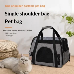 Portable Mesh Pet Carrier Bag for Cats and Small Dogs Breathable Handheld and Shoulder Travel Tote