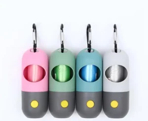 Portable Outdoor Bluetooth LED Dog Poop Bags Multi Compartment Pet Waste Bag Dispenser Secure Handle for Pet Waste Disposal