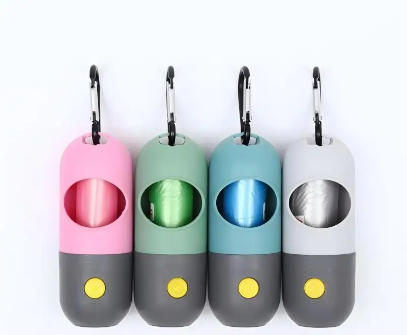 Portable Outdoor Bluetooth LED Dog Poop Bags Multi Compartment Pet Waste Bag Dispenser Secure Handle for Pet Waste Disposal