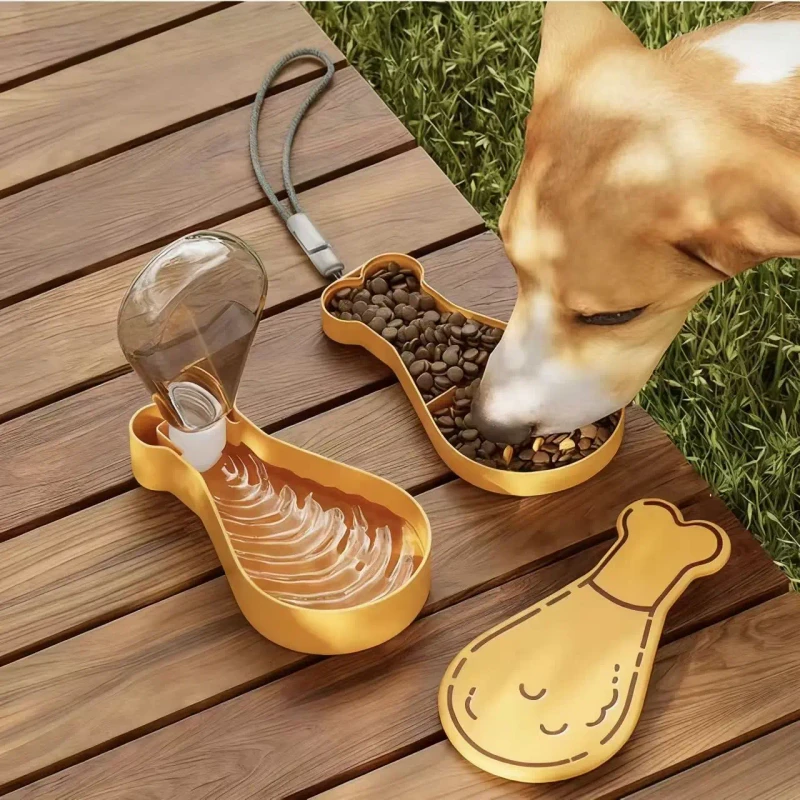 Portable Outdoor Modern Solid Eco Friendly Automatic Waterproof Plastic Dog Bowl Pet Feeder with Top Feeding Quadrate Tumbler