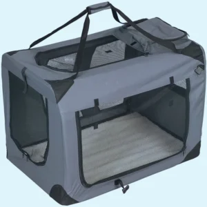 Portable Outdoor Pet Carrier Foldable Handheld Car-Compatible Crate 60KG Capacity for Large Dogs and Cats