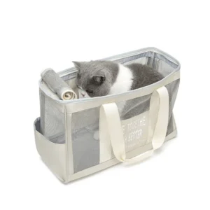 Portable PVC Pet Carrier Breathable Handheld Odor Free for Summer Outings Over 7kg Capacity for Cats & Small Dogs