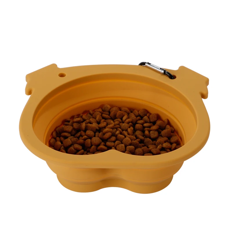 Portable Personalized Pet Dog Cat Water Food Bowl Bowls Feeder Foldable Collapsible Silicone for Dogs