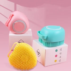 Portable Pet Bathing Scrubber Comfortable Shower Massage Silicone Rubber Dog Cleaning Brush