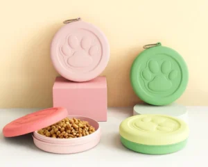 Portable Pet Bowl for Dogs & Puppies Outdoor Eating Feeder with Buckle Modern Cats Dogs Food Treat Water Bowl With Lid