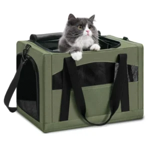Portable Pet Carrier Airline Approved for Small Animals Breathable Soft Sided with Zippers Dog Cat Travel Bag