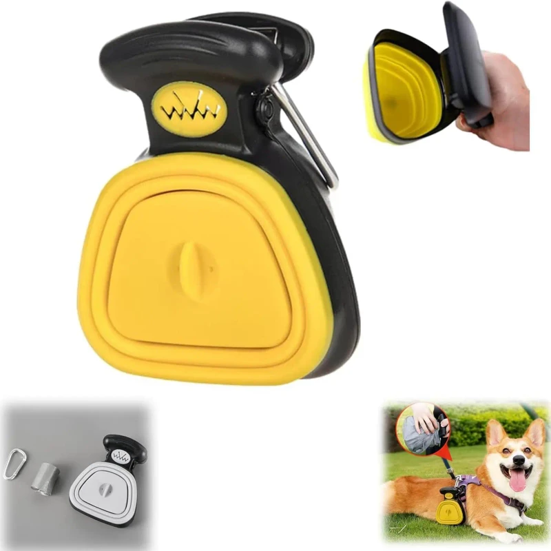 Portable Pet Waste Disposal Pooper Scooper Dog Cleaning Scooper Outside Travel Handy Poop Bag Dispenser