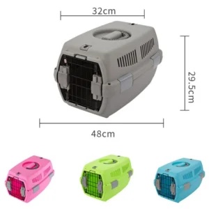 Portable Plastic Outdoor Travel Dog Cat Pet Carrier Airline Approved Crate Cage Kennel for Dog Cat