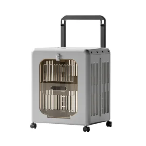 Portable Plastic Pet Carrier Travel Case Foldable Breathable Air Trolley for Dog Cat Transport and Travel