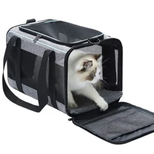 Portable Polyester Pet Carrier for Cats and Small Dogs for Car Travel and Outdoor Use