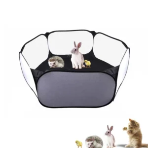 Portable Pop up Small Animal Fence Interactive Pet Playpen Tent for Rabbits Guinea Pig Hamster Indoor Outdoor