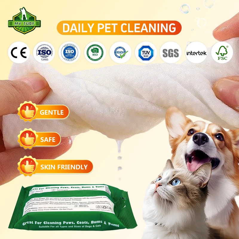 Portable Single Use Pet Wet Wipes Ideal for Dog Walking and Travel