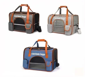 Portable Small Foldable Polyester Pet Carrier with Zipper Closure for Cats Breathable Travel Bag for Car Mounted Use