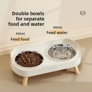 Portable Stainless Steel Pet Bowls Patent Double Cat Bowls Pet Feeder